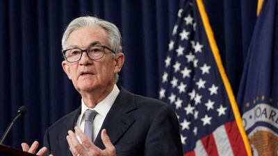 Federal Reserve Chairman Jerome Powell speaks during a news conference in Washington. Reuters