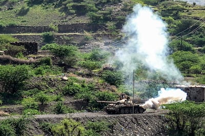 Fighting between the Houthis and Yemeni government forces. AFP
