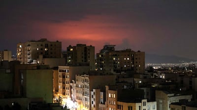 Smoke rises during air strikes in Tehran. AFP