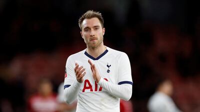 Tottenham's Christian Eriksen applauds fans after the match, which could be his last for club. Reuters