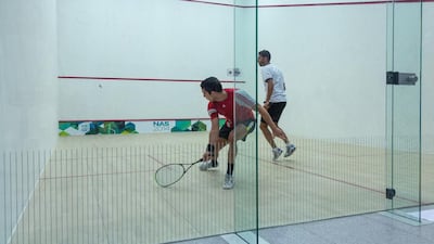 A squash match takes place during the 2014 Nad Al Sheba Sports Festival, which will see more than 3,000 participants compete across six different sports. Photo Courtesy: Nad Al Sheba Media Office