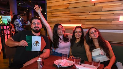 Mexico supporters in Abu Dhabi. Victor Besa / The National