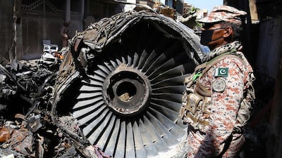 Wreckage of Pakistan International Airlines, Airbus A320 lying amid houses of a residential colony days after it crashed, in Karachi. PIA has suffered 52 safety-related incidents in the 54 years of its existence, according to data from Aviation Safety Network. EPA