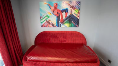 The hotel room is inspired by Spider-Man. Getty Images