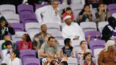 Grafite, left, and Al Ahli are still on course for a historic treble after their 3-2 victory away to Al Ain on March 23, 2014. Anas Kanni / Al Ittihad