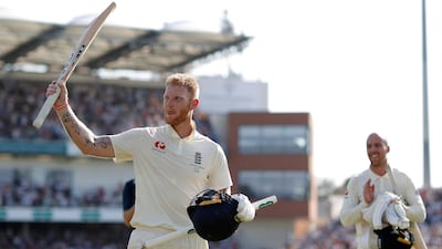 Ben Stokes and Jack Leach of England celebrate victory. Getty Images