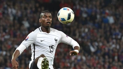 France midfielder paul Pogba controls the ball against Switzerland. Philippe Huguen / AFP