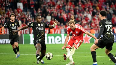 Harry Kane scores Bayern Munich's late consolation goal. Reuters