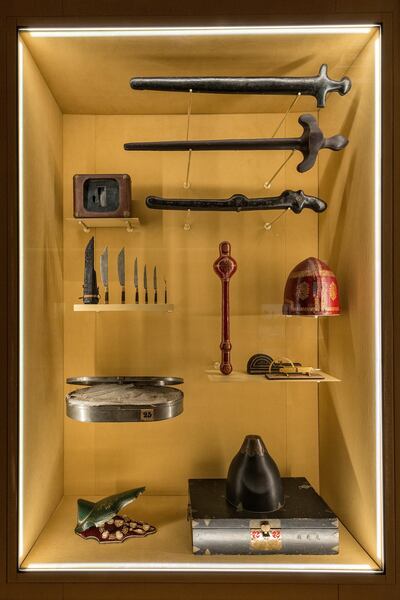 Spitzmaus Mummy in a Coffin and Other Treasures features a selection of artefacts, curated in Wes Anderson’s signature quirky style. Courtesy Wes Anderson and Juman Malouf