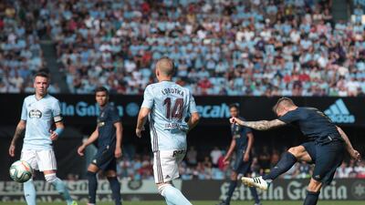 Toni Kroos, right, shoots to score Real Madrid's second goal. AP Photo