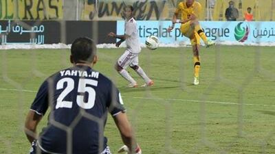 Juan Manuel Olivera unleashes a shot as he reminded Al Wasl fans exactly why Diego Maradona signed him in the summer.