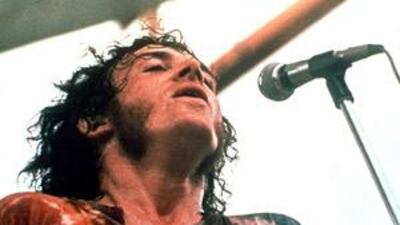 Joe Cocker performing at the Woodstock Music and Arts Festival.