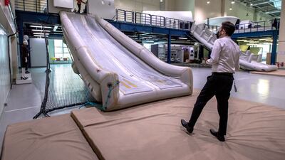 Senior officers and alumni pilots at the training centre. Victor Besa / The National
