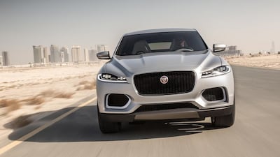 The car features a long bonnet and ‘prominent grille impart a muscular look’. Courtesy Jaguar