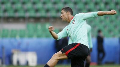 Portugal’s Cristiano Ronaldo during training ahead of the team’s Euro 2016 Group F match against Iceland. Robert Pratta / Reuters