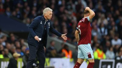 West Ham United manager David Moyes with Vladimir Coufal. Reuters