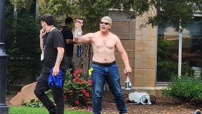 Colorado suspect Mohamed Soliman at the outdoor mall in Boulder on June 1, when the attack took place. AP