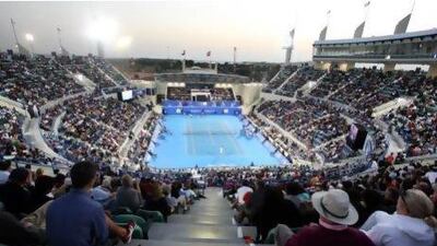 Abu Dhabi, United Arab Emirates, Dec 31 2011, Mubadala World Tennis Championship-A sold out Crowd enjoy the Championship Match Between Novak Djokovic and David Ferrer at the Abu Dhabi International Tennis Complex at Zayed Sports City. Mike Young / The National?