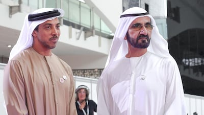 Sheikh Mohammed bin Rashid and Sheikh Mansour bin Zayed, Deputy Prime Minister and Minister of Presidential Affairs, visited the Special Olympics World Games Abu Dhabi 2019.
