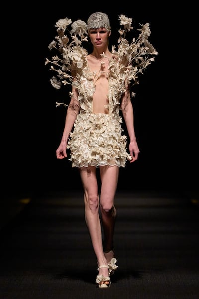 Dhara Shah presents a series of sculptural creations at her Dubai debut. Photo: Dubai Fashion Week