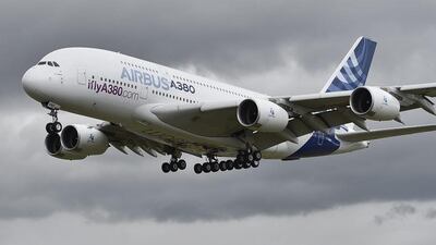 An Airbus A380 at the Farnborough International Airshow, in Britain, last year. The company's sales chief is likely to step down in December . Hannah McKay / EPA