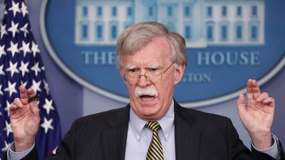 US National Security Advisor John Bolton during a news conference in the White House briefing room in Washington. Reuters