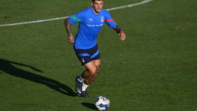 Giovanni Di Loren trains at the Coverciano centre. Getty