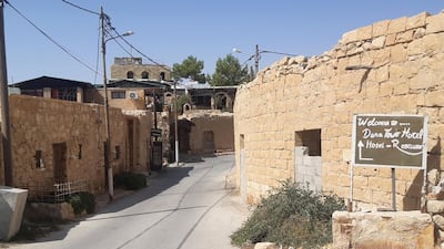 The deserted streets of the historic village of Dana, in southern Jordan, an ecotourism hub that is bustling with tour groups in the spring and fall, on October 10, 2020