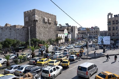 The ancient walls of Damascus Citadel and the entrance to Souk al Hamadiyeh in Damascus's Old City. Getty Images