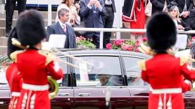 Queen Elizabeth II arrives at Royal Ascot 2021 at Ascot Racecourse. Getty Images