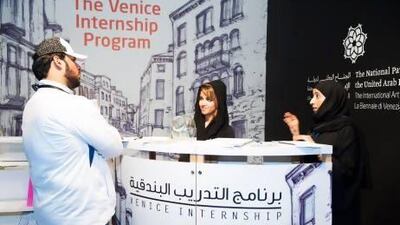 The Venice Internship booth at this year's Abu Dhabi Art Fair. Courtesy UAE Pavillion