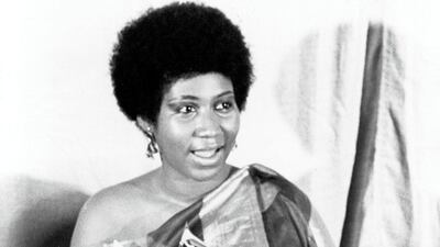 Aretha Franklin holds the Grammy award that she won in circa 1971 Getty Images