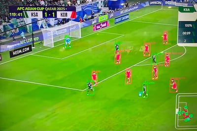 Pitch+, an AI-based technology by Lumin Soft, seeks to revolutionise football with its proprietary tracking technology, on display at Leap in Riyadh. Cody Combs / The National