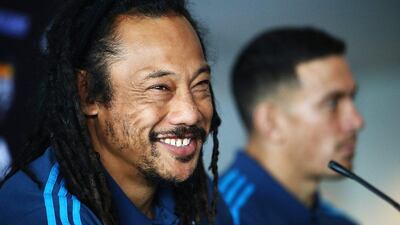 Head coach of the Auckland Blues Tana Umaga answers questions from the media after announcing his team to play the British & Irish Lions. Hannah Peters / Getty Images