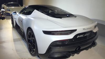 The Maserati MC20 is fitted with an all-new 3.0-litre twin-turbo V6 engine, which cranks out 630hp and 730Nm. Photo: Gautam Sharma