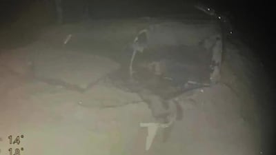 Parts of the missing submarine which has been found cracked apart on the seafloor in waters off Bali. AFP