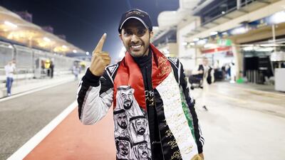 Khaled Al Qubaisi celebrates after Abu Dhabi-Proton Racing won the final race of the FIA World Endurance Championship (WEC) season, the 6 Hours of Bahrain, on November 19 and in the process finished the season in second overall in class LMGTE Am. Courtesy Abu Dhabi Proton Racing