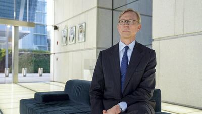 Brian Hook, US Special Representative for Iran and Senior Policy Adviser to Secretary of State Mike Pompeo, speaking to The National in Abu Dhabi. Victor Besa / The National