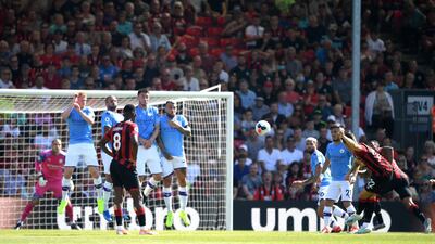 Harry Wilson (BOURNEMOUTH v Manchester City, August 25) City were 2-0 up on the South Coast and racing to victory, then Wilson struck right on the stroke of half-time. The on-loan star, just on as a substitute, curled a wonderous left-footed free-kick into City’s top corner, the ball striking the top of the post on its way. One of the league’s best goalkeepers, Ederson was at full stretch, but nowhere near it. Getty