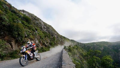 Sam Sunderland shown riding during Day 2 of the Dakar Rally on Monday. Dean Mouhtaropoulos / Getty Images / January 5, 2015