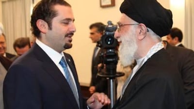 The trip to Iran by the Lebanese prime minister Saad Hariri only became headline news on Hizbollah's Al Manar television station after he was granted an audience with Ayatollah Ali Khamenei.
