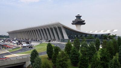 The main terminal at Washington Dulles International Airport in Dulles, Virginia. Colonial Pipeline supplies Dulles with jet fuel. Colonial is the largest fuel pipeline system in the US servicing major airports along the east coast. AFP