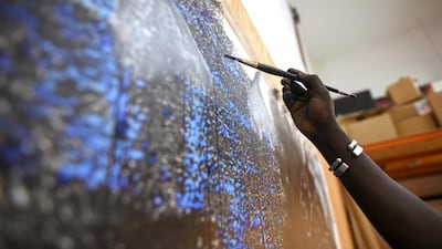 Ba, one of Senegal's best-known contemporary artists, has often used his art to make political statements. Cooper Inveen / Reuters