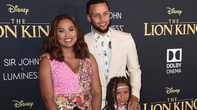 Stephen Curry, Ayesha Curry and their children, Ryan and Riley, arrive for the world premiere of Disney's 'The Lion King' at the Dolby Theatre on July 9, 2019. AP