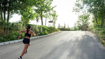 Chirine Njeim trains in the mountains of Faqra.