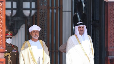 Sultan Haitham and Sheikh Tamim met to witness the signing of agreements in areas such as taxation and tourism. Photo: @OmanNewsAgency