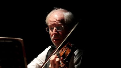 Latvian violinist Gidon Kremer performs at Abu Dhabi Theatre. Christopher Pike / The National