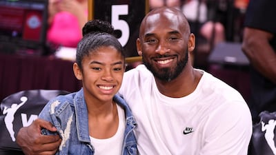 Kobe Bryant is pictured with his daughter Gianna at the WNBA All Star Game in July 2019. USA Today Sports