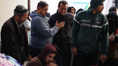 Relatives mourn a patient at Nasser Hospital in Khan Younis, southern Gaza, who died of heart disease as he could not get treatment. Reuters
