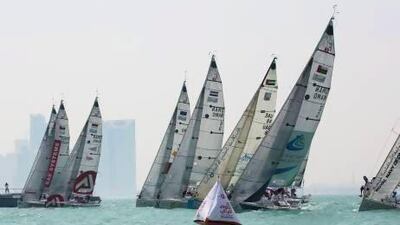 The fleet encountered good wind conditions in Qatar and will set sail for Abu Dhabi today. Courtesy Lloyd Images